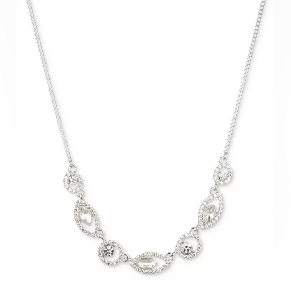 Givenchy Pavé Crystal Orb Frontal Necklace, 16" + 3" extender NWOT